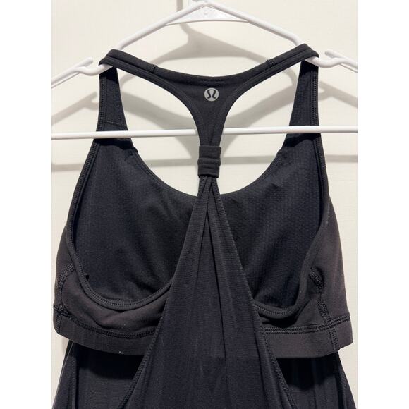 Lululemon No Limits Tank Top Black Size 4 Built-In Bra Racerback - Picture 6 of 7